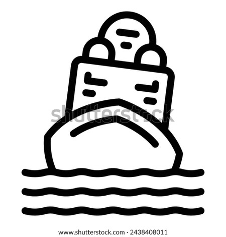 Shipwreck accident icon outline vector. Marine beach. Cruise disaster