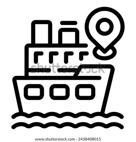 Maritime wreck icon outline vector. Marine rock beach. Sea sinking