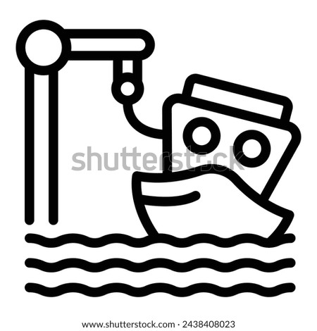 Shipwreck icon outline vector. Marine sea insurance. Lifeboat wreck