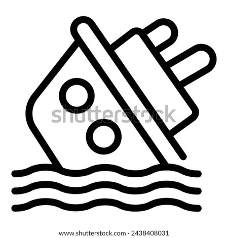 Marine ship disaster icon outline vector. Ship wreck. Ocean insurance