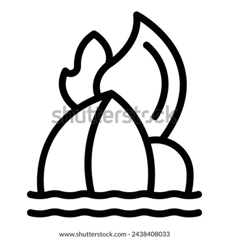 Burning ship marine icon outline vector. Vessel disaster. Ship accident