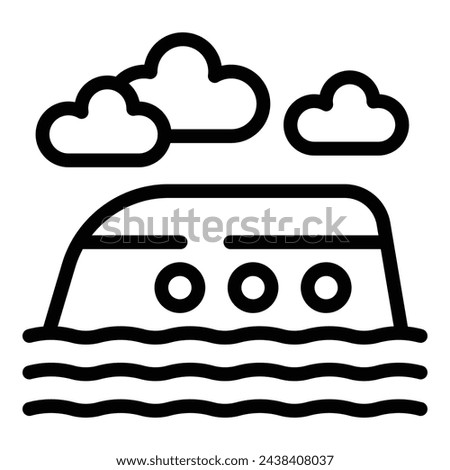 Vessel disaster icon outline vector. Oceanic collision. Pirate wreck