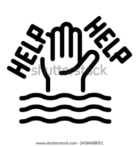 Help people marine icon outline vector. Oceanic insurance. Marine wreck