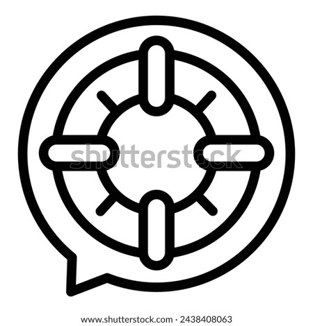 Cruise disaster help icon outline vector. Oceanic wreck. Pirate sinking