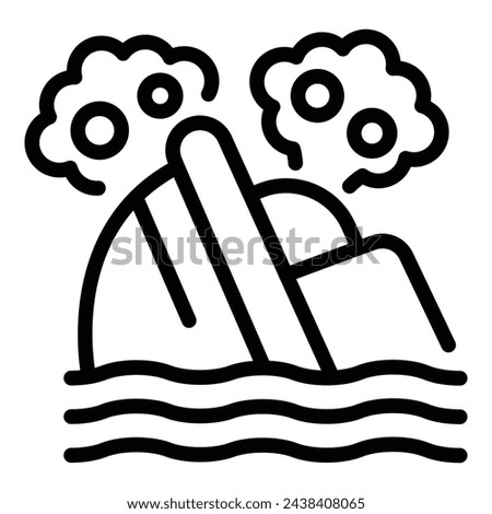 Big ship disaster icon outline vector. Cruise wreck. Ocean insurance