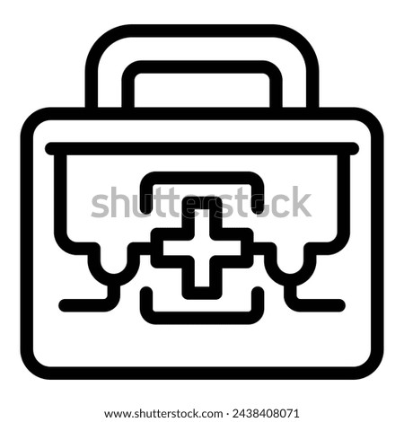First aid kit icon outline vector. Marine insurance. Burning accident