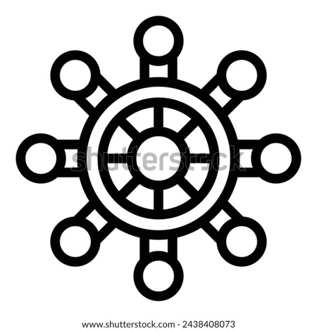 Ship steering wheel icon outline vector. Ocean ship wreck. Marine insurance