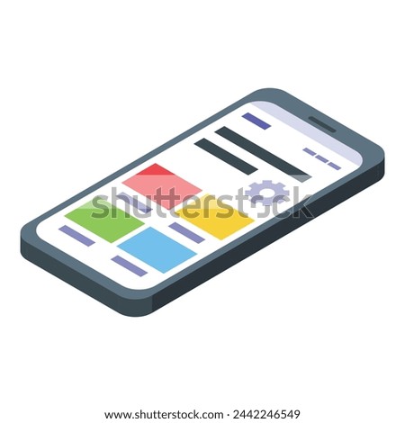 New smartphone web design icon isometric vector. Service product. Internet online