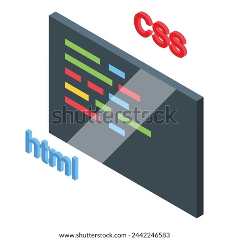Code site optimization icon isometric vector. Responsive web design. Digital content