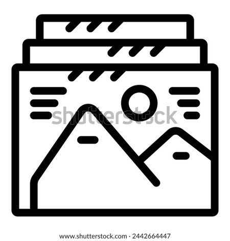 Stationery workplace organizer icon outline vector. Business office furniture. Documents paper tray