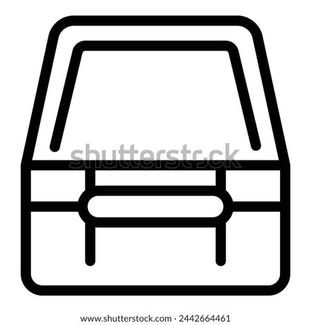 Wooden paper tray box icon outline vector. Desktop files organization. Supply paperwork container