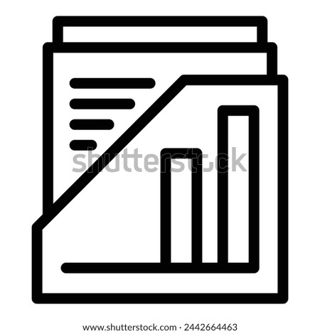 Durable paper tray icon outline vector. Cabinet document shelf. Archive desktop equipment