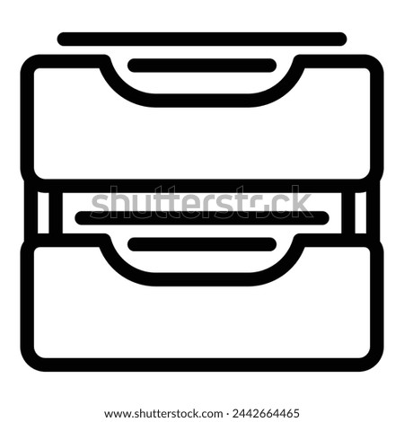 Plastic multi layer office tray icon outline vector. Documents holder item. Desk work organizer