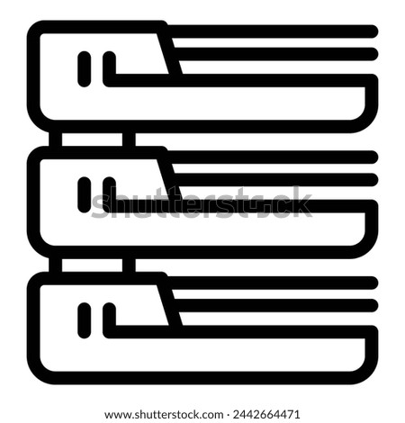 Stackable file holder icon outline vector. Desktop accessory. Office business supply