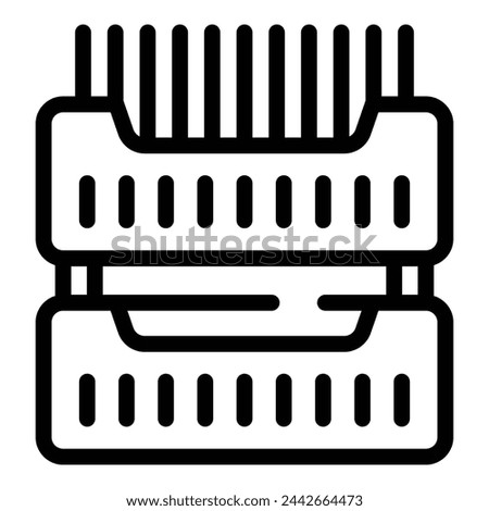 Metal mesh paper tray icon outline vector. Folders organizer supply. Archive repository holder