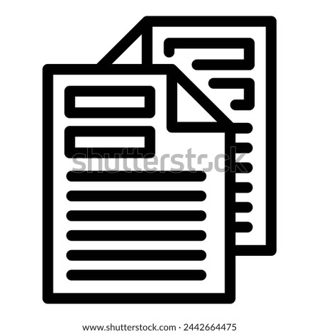 Desk letter tray icon outline vector. Bureau file repository. Stationery workplace supply