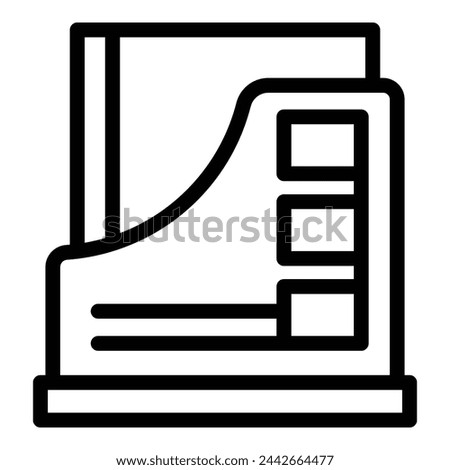 Metal file tray icon outline vector. Business equipment. Desk paper container