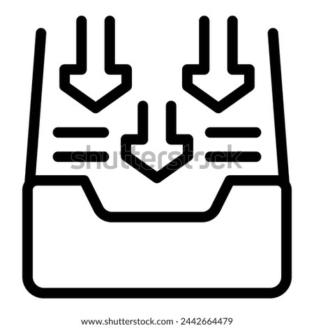 Paper compartment icon outline vector. Stationery document tray. Workplace office supply