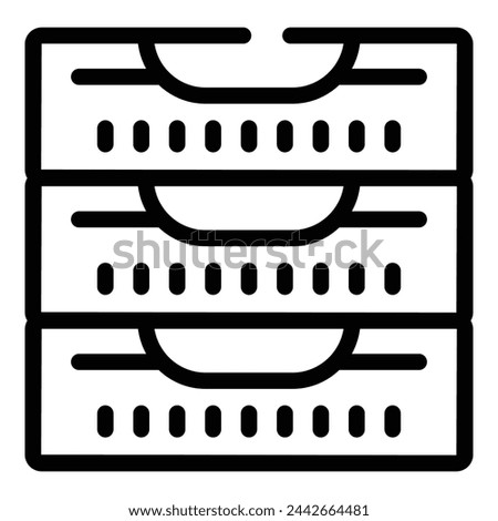 Document rack icon outline vector. Desk workplace tray. Bureau archive supply