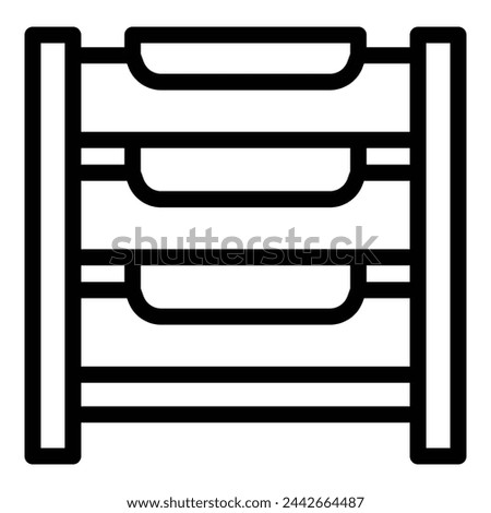 Paper shelf icon outline vector. Office archive tray. Paperwork repository item