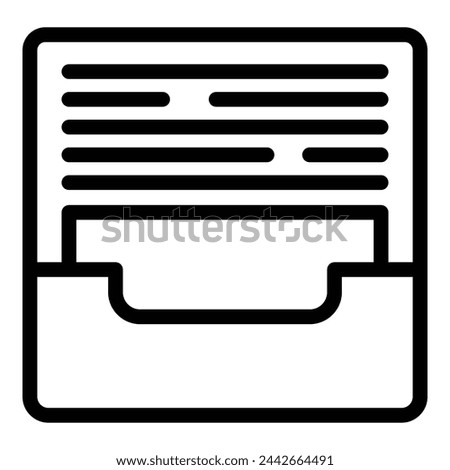 Sheet tray icon outline vector. Documents archive supplies. Documentation rack holder