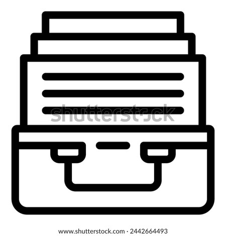 Files tray icon outline vector. Documentation archive. Paper bureau holder
