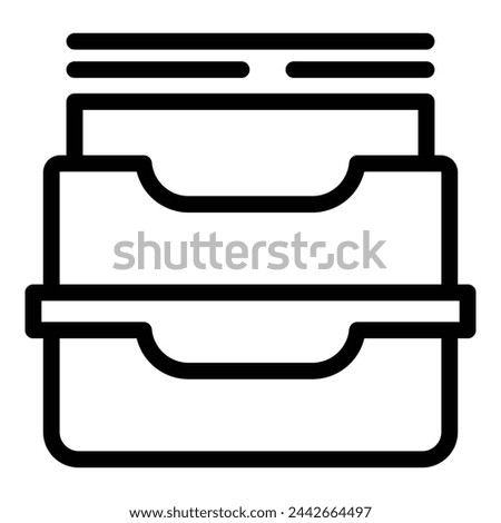 Paper holder icon outline vector. Files repository shelves. Administrative archive item