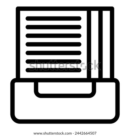 Sheet container icon outline vector. Table paper tray. Office supply item