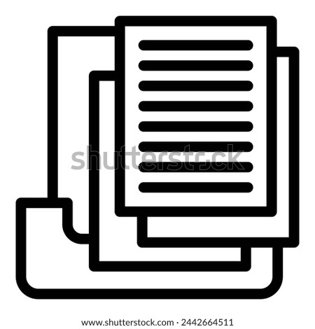 Document holder icon outline vector. Office paper tray. Workstation table supply