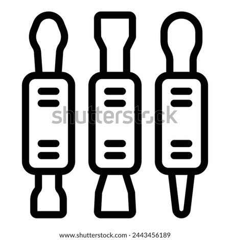 Nail pusher tools icon outline vector. Pushing fingernails cuticle. Manicure care equipment