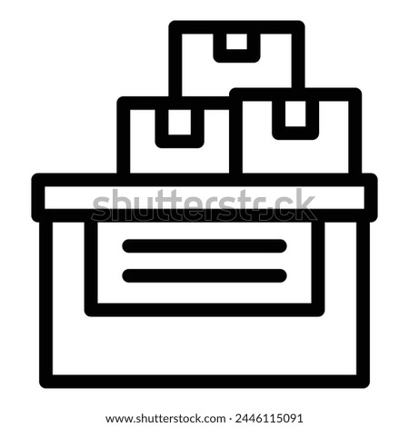 Post office counter icon outline vector. Collecting parcel. Delivery service point
