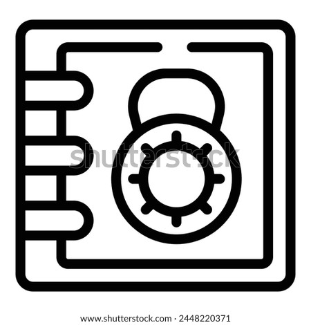 Vault money box icon outline vector. Security locker. Access vault