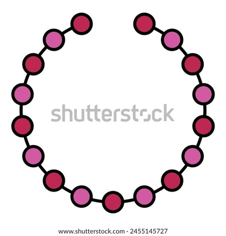 Pearl necklace icon. Outline pearl necklace vector icon color flat isolated on white