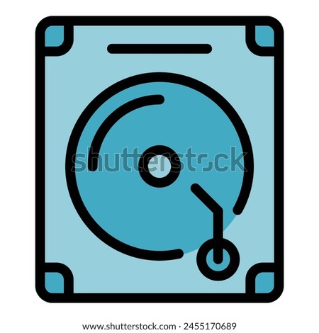 Hdd memory icon outline vector. Gb storage. Data memory color flat