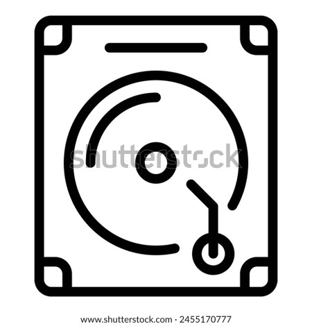Hdd memory icon outline vector. Gb storage. Data memory