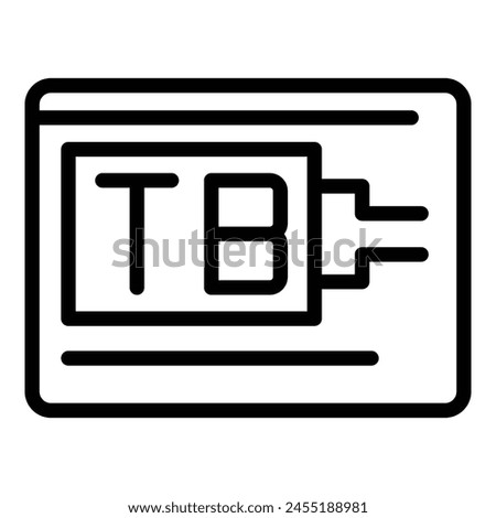 Tb ssd icon outline vector. Data memory. Gb storage