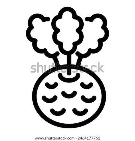 Turnip bulb icon outline vector. Kohlrabi vegetable. Farming crunchy cabbage