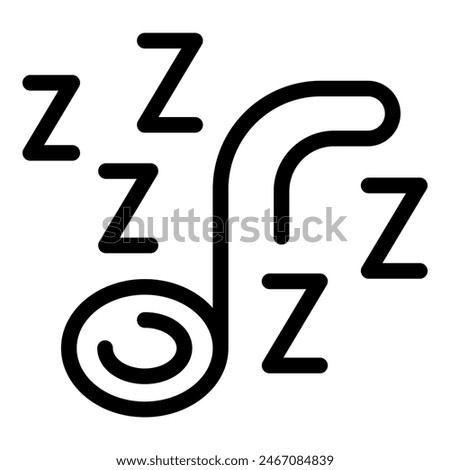 Black and white line art of a zzz sleep symbol, indicating sound sleep or snoring