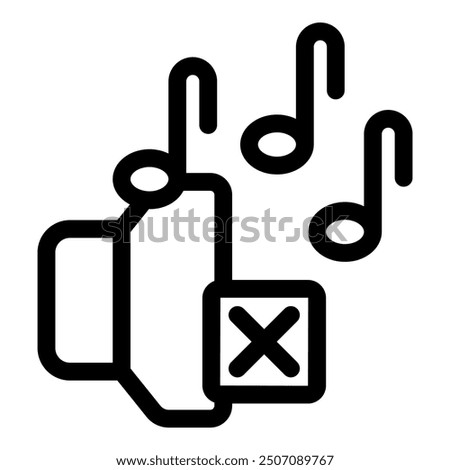 Simple vector icon of a speaker being muted, perfect for representing the concept of silence or volume control