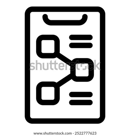 Visual representation of data analysis, featuring connected nodes on a clipboard, symbolizing the process of uncovering insights and relationships within data