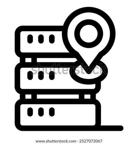 Simple vector icon representing the concept of server location, useful for websites and apps