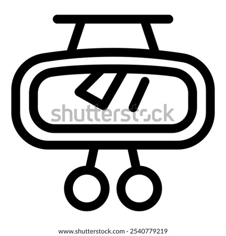 Black line baby mobile icon isolated on white background. Vector illustration