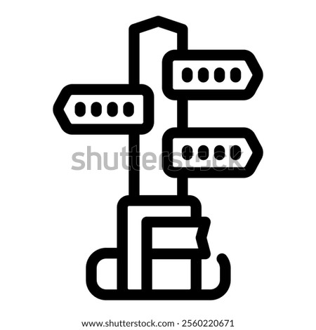 Simple icon depicting a signpost pointing in different directions, symbolizing choices and decision making