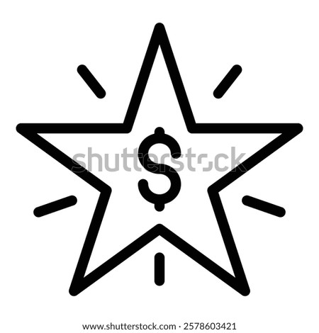 Star promotional code icon outline vector. Promo coupon. Digital price