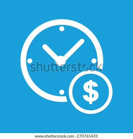 Money time icon. Earn time icon blue isolated vector illustration