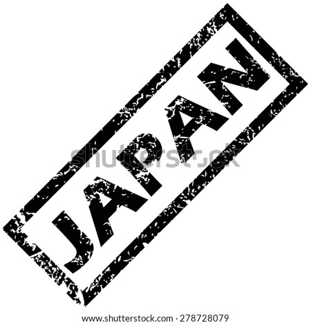 Vector rubber stamp with name JAPAN, isolated on white