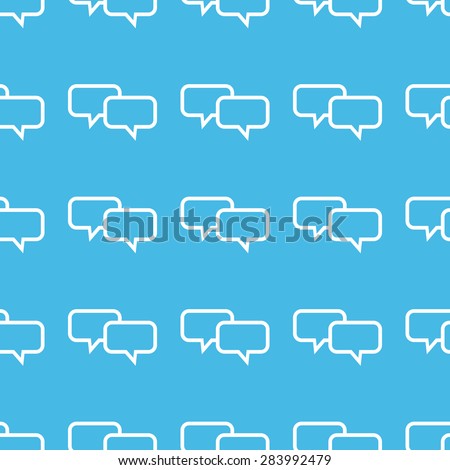 Image of two chat bubbles, repeated in straight lines on blue background