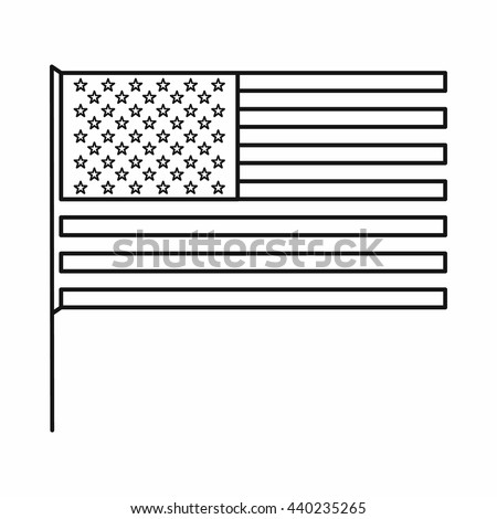 American flag icon, outline style