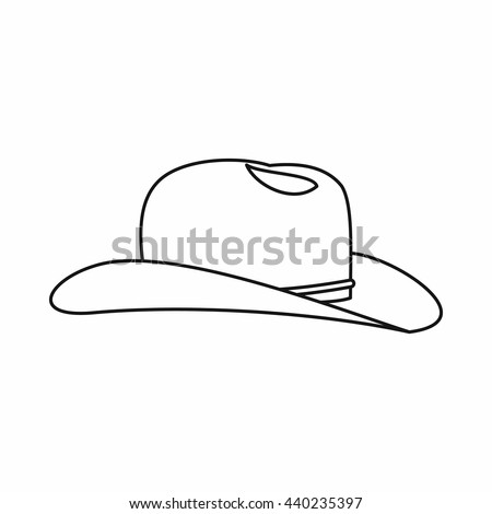 Cowboy Hat Icon, Outline Style Stock Vector 440235397 : Shutterstock