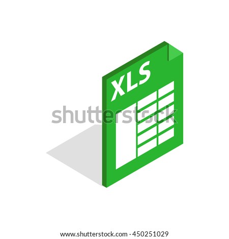 File format xls icon in isometric 3d style isolated on white background